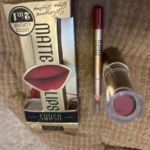 Lipstick and lip liner, 2 in 1, waterproof, long lasting color #07